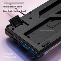 YINDIAO K500 104 Key Wired Gaming Keyboard Mechanical Feel Rainbow Backlit Blue White Splice for PC Laptop