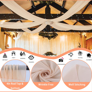 Voile de plafond en corde de tissu 100% polyester, couleurs personnalisées, pour chambre à coucher, salon, rideaux, taille personnalisée incluse, décorations - Product Image 1