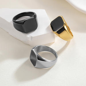 Bague simple et lisse en acier inoxydable pour hommes et femmes, personnalisable, vente en gros - Product Image 3