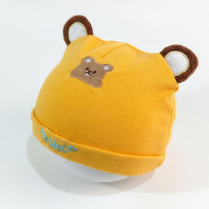 Topi Tuan Bear Bayi, topi katun murni pola polos, pelindung hangat empat musim untuk anak laki-laki dan bayi - Product Image 3