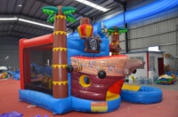 Château Gonflable Pirate Bestseller avec Toboggan et Zone de Saut, Structure Gonflable Commerciale Certifiée CE pour Location de Fêtes d'Enfants