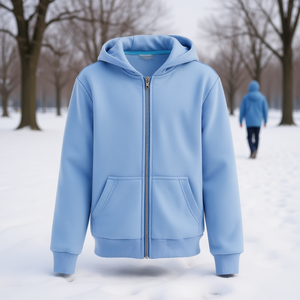 Sweat-shirt à capuche personnalisé Reklo Industries, unisexe, fermeture éclair intégrale, en molleton de coton, vêtements d'hiver pour hommes, service OEM ODM - Product Image 2