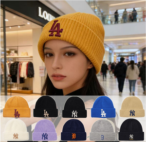 Chapeau d'hiver en tricot personnalisé avec broderie jacquard, motif <span class=keywords><strong>flocon</strong></span> <span class=keywords><strong>de</strong></span> neige, bonnet streetwear d'hiver, chapeau en tricot pour homme et femme - Product Image 6