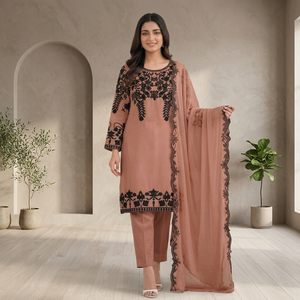 Wear Our Fox Sequenced Embroidery Worked <b>Top</b> Pant with Dupatta Set-Party Wear Wrinkle-Free Stretchable All Seasons - Product Image 1