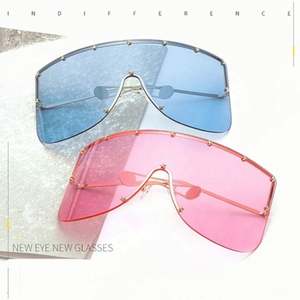 Gafas de Sol de Lujo con Montura Media y Remaches Degradados, Gafas de Sol Grandes para Mujer, Protección UV400, Gafas de Sol Metálicas Extra Grandes para Mujer 2021 - Product Image 6