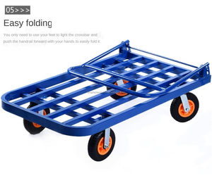 Carretilla de plataforma plegable de metal para el hogar y la oficina, <span class=keywords><strong>remolque</strong></span> de transporte para mudanzas - Product Image 4