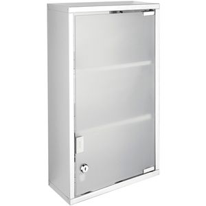 Mueble de Baño Metálico Cromado de Acero Inoxidable, 27 cm de Ancho, 50 cm de Alto, 12 cm de Profundidad - Product Image 1