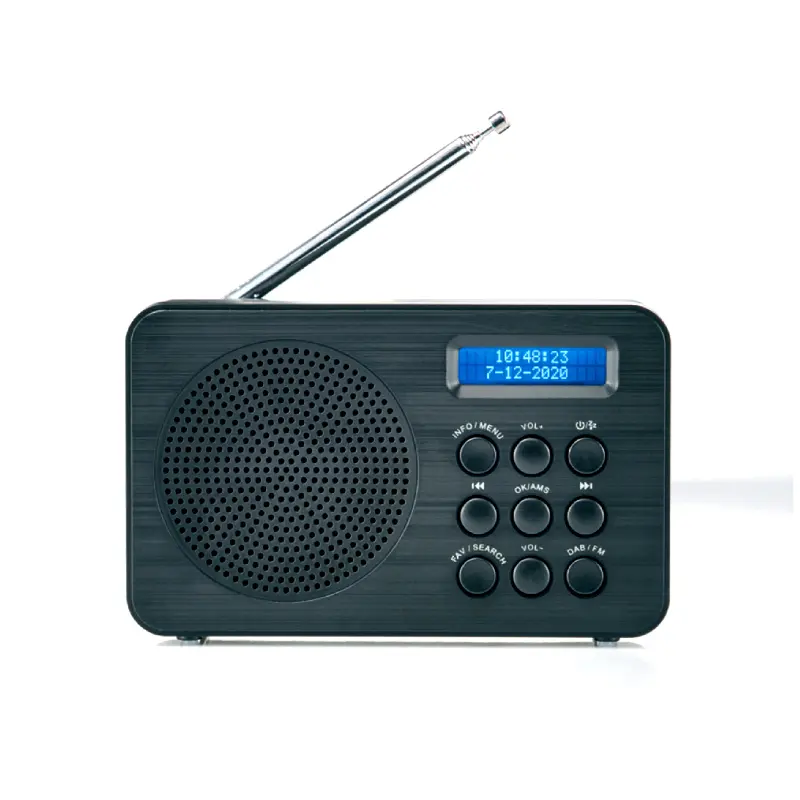 Portable DAB+ FM alarm clock radio with 4x AA Battery Powering for home use