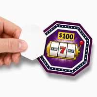 Tarjetas Populares de Diseño Personalizado con Corte Troquelado Octogonal, con Ventana Única y Pestaña de Extracción, Impresión de Seguridad, Temática de Casino, Tarjetas de Revelación Desprendibles