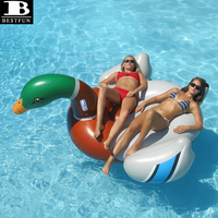 Bouée gonflable géante en forme de canard colvert, en PVC épaissi, pour piscine, lac, plage, enfants et adultes, idéale pour l'été, vente en gros