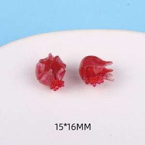 Nuevos Adornos Decorativos 3D con Flores y Granadas Rojas, para Manualidades, Pendientes y Colgantes - Product Image 6