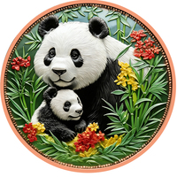 Pièce de monnaie en cuivre pur 999 de 10 oz, colorée, en relief, motif panda chinois, souvenir, directement de l'usine
