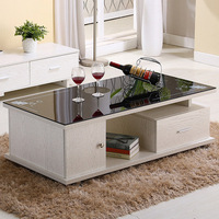 Table basse design pour salon avec rangement intégré, idéale comme table d'appoint de canapé