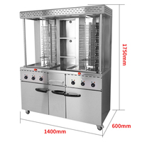 Máquina Comercial Automática Ecológica para Doner Kebab y Shawarma de Pollo, Acero Inoxidable, a Gas y Eléctrica, 2025