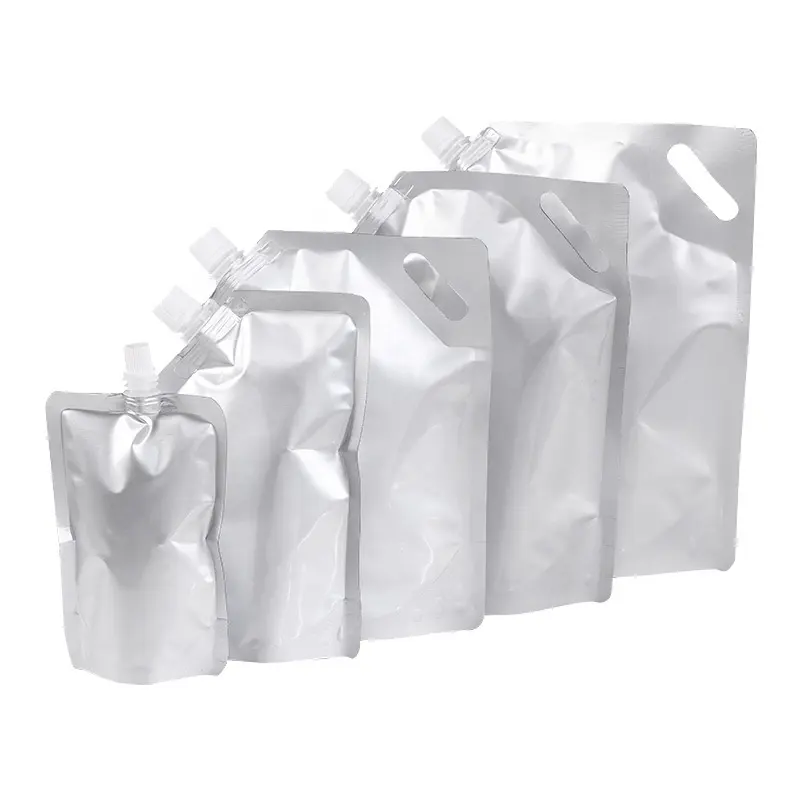 Saco bico de alumínio para bebida, saco de plástico para bebidas com bico, folha de alumínio 100ml 200ml 500ml e 1000ml