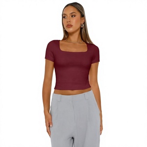 Women's Open Back Baby Tee Fitted <b>Cap</b> <b>Sleeve</b> Backless T Shirt Trendy Y2K Streetwear Fashion <b>Top</b> Custom Logo Wholesale OEM - Product Image 1