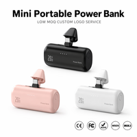 Batterie externe compacte 20W à branchement direct, double prise rotative, pack d'alimentation d'urgence de poche, 3 couleurs, logo personnalisé