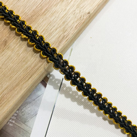 Ruban de 0,8 cm pour accessoires de vêtements et textiles de maison, garnitures à paillettes, dentelle tricotée dorée écologique pour chaussures et sacs