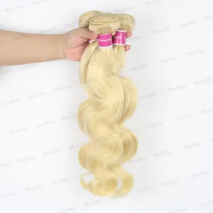 Hot selling 613 Weave Bundles Virgin Wet And Wavy Brazilian Human hair With Frontal Raw Blonde Indian Hair