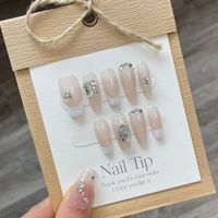 2 Uñas Postizas Acrílicas Rosas Hechas a Mano con Cobertura Completa, Adhesivas, con Flores 3D, Efecto Ojo de Gato, Formas Ataúd, Almendra, Francesa, Puntas Largas, Stiletto y Mariposa