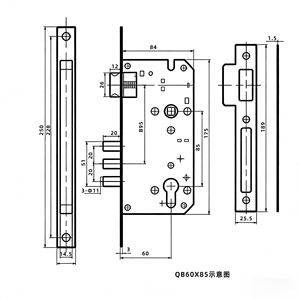 <span class=keywords><strong>Serrure</strong></span> de porte à mortaise antivol en acier inoxydable 304 à <span class=keywords><strong>3</strong></span> <span class=keywords><strong>points</strong></span> de sécurité élevée pour usage résidentiel, 6085 mm, 60 mm, Grade 1 ANSI - Product Image 3