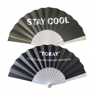 Éventails à main pliants en plastique vierges multicolores Décorations de fête personnalisées imprimées sur un côté Cadeau promotionnel de haute qualité - Product Image 3