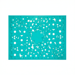 Alfombra Antideslizante con Diseño de Flores, 53 x 53 cm, Alfombra de Baño Turquesa - Product Image 3