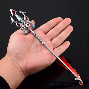 Jeu Switch <span class=keywords><strong>The</strong></span> Legend <span class=keywords><strong>of</strong></span> <span class=keywords><strong>Zelda</strong></span>: <span class=keywords><strong>Breath</strong></span> <span class=keywords><strong>of</strong></span> <span class=keywords><strong>the</strong></span> <span class=keywords><strong>Wild</strong></span>, mini jouets, épée, trident Lightscale, 22 cm, 34 g, artisanat en métal, décoration - Product Image 6