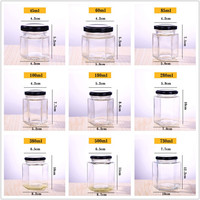 Stoples Kaca Heksagonal untuk Madu 45ml 100ml 180ml 280ml 380ml 500ml 730ml Label Kustom Tutup Ulir Kemasan Makanan