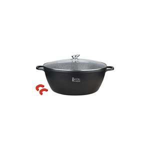 Set casseruole 3 pezzi 36 cm-40cm-44 cm pentole rivestite di smalto per fornelli a Gas per cottura casalinga scaldabalini con coperchio in vetro - Product Image 1