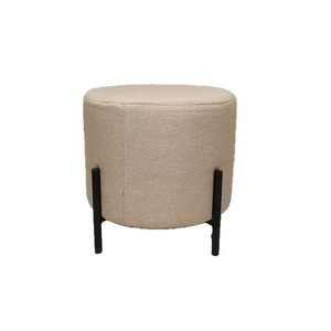 Scandinavian Round <b>Stool</b> 30x30x30cm Fabric Upholstered Removable Cover Home Ottoman For Living Room <b>Bedroom</b> - Product Image 2
