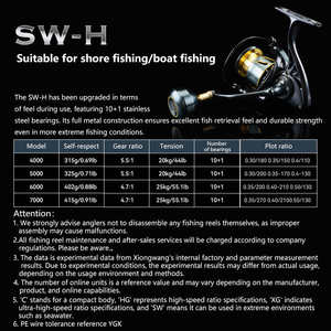 Moulinet de pêche spinning Bearking Official Store série SW-H ultra-léger en alliage d'aluminium 10BB CNC pour la pêche en rivière et en <span class=keywords><strong>lac</strong></span> - Product Image 6