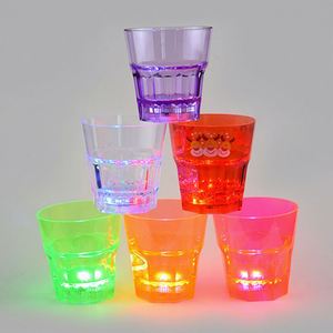 Wholesale 8oz LED Illuminated Plastic Wine <b>Glasses</b> Modern Mugs Light-up Feature for Halloween Christmas Wedding New Year Party - Product Image 1