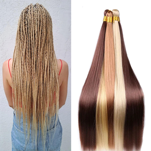 Cheveux Synthétiques Raides comme l'Os de 22 Pouces à Tresser, Extensions de Cheveux Tressés au Crochet Soyeux Pré-Étiré pour Tresses <span class=keywords><strong>Box</strong></span> Braids – Prix Abordable - Product Image 1