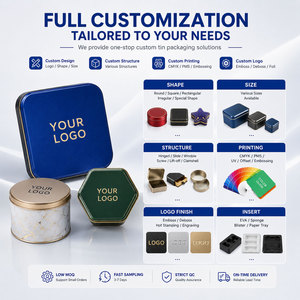 Latas negras de té y café con logotipo personalizado, caja de embalaje de latas de metal con almacenamiento de bolsitas de té, solución de almacenamiento personalizada - Product Image 2