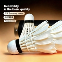Volant de badminton hybride en plumes d'oie de classe B, super durable, 2 couches de liège, écologique, niveau tournoi, professionnel, fabriqué en usine