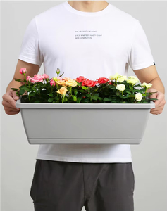 Jardinière carrée moderne en plastique avec trou de drainage - Écologique et durable, auto-arrosante, à fixer au mur pour l'<span class=keywords><strong>extérieur</strong></span>, pour la maison et le jardin - Product Image 2