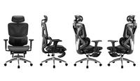 Chaise de bureau ergonomique en maille avec appui-tête réglable, support lombaire, accoudoirs 5D, chaise pivotante pour ordinateur pour le personnel
