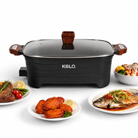 Poêle électrique rectangulaire de 12L en fonte d'aluminium de la meilleure qualité Poêle Wok à brûleur unique Poêle à barbecue électrique de qualité supérieure Prix compétitif