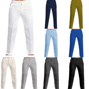 Pantalones informales de primavera y verano para <span class=keywords><strong>hombre</strong></span> Nuevo <span class=keywords><strong>Lino</strong></span> de color sólido con decoración de encaje Ajuste holgado con bolsillos - Product Image 1