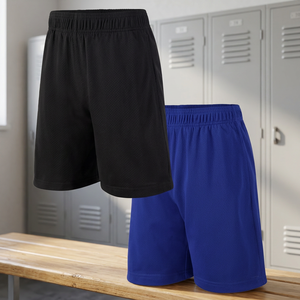 Shorts de sport en maille tricotée respirante avec logo personnalisé, taille élastique, pour garçons et hommes, avec poches en polyester pour le basketball - Product Image 3