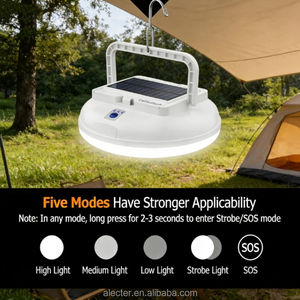 Linterna de Camping Portátil Ecológica con Energía Solar, Impermeable IP65, Recargable por USB, LED de 2000 Lúmenes, Luz Blanca Neutra de 4100K - Product Image 6
