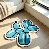 Tapis tufté fait main sur mesure, tapis en laine acrylique de qualité supérieure, tapis shaggy 3D en forme de chien ballon de dessin animé, de haute qualité pour la décoration intérieure