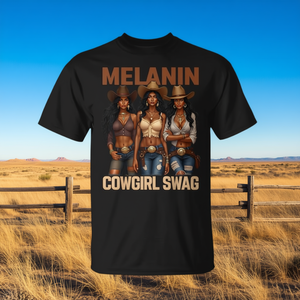 Camiseta Melanin Cowgirl Swag negra, camiseta promocional para mujer - Product Image 3