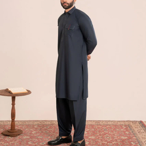 Shalwar Kameez ethnique entièrement personnalisé en coton de haute qualité, toutes saisons, pour hommes, élégant, pour mariage et fêtes, séchage rapide, sans plis - Product Image 2
