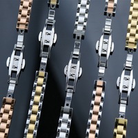 Geeignet für Smartwatch-Armband Edelstahl Metall Iwatch-Armband Drei-Perlen-Edelstahlarmband Passend für Klein Grün