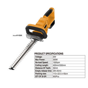 550mm <strong>Hand</strong> <strong>Held</strong> <strong>Hedge</strong> <strong>Trimmer</strong> 20V Brush Motor <strong>Hedge</strong> Shears with Double-Edged Steel Blade - Product Image 3