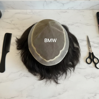 Meilleures ventes : Prothèses capillaires pour hommes en cheveux naturels indiens vierges de qualité