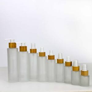 Bamboo Lids 20ml/150ml <b>Spray</b> Bottles 30g/50g <b>Frosted</b> <b>Glass</b> Bottles Lotion Dispenser Pump Bottles Travel - Product Image 5