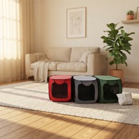 Cages pliables en coton ventilées pour chiens et chats avec plateau en plastique et fermeture éclair – Style moderne, classique et luxueux